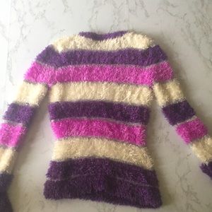 purple striped fuzzy sweatshirt from justice!